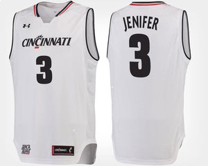 Justin Jenifer Cincinnati Bearcats Basketball Jersey-White