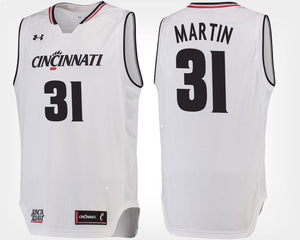 Sam Martin Cincinnati Bearcats Basketball Jersey-White