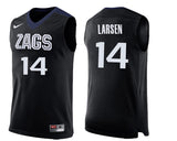 Jacob Larsen Gonzaga Bulldogs Basketball Jersey - Black