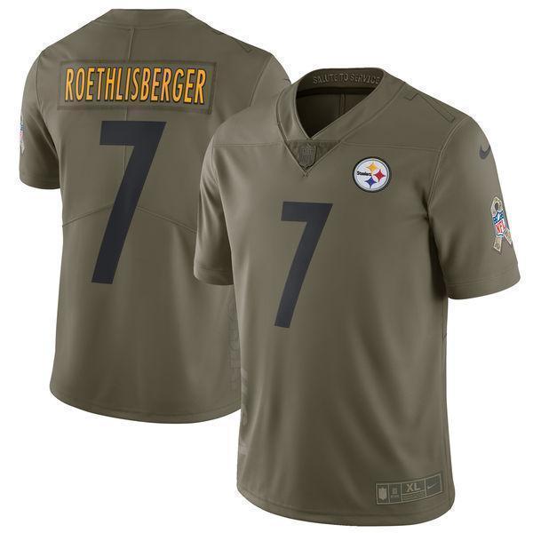 Ben Roethlisberger Pittsburgh Steelers Salute To Service Limited Jersey - Olive