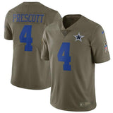 Dak Prescott Dallas Cowboys Salute To Service Limited Jersey - Olive