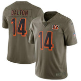 Andy Dalton Cincinnati Bengals Salute To Service Limited Jersey - Olive