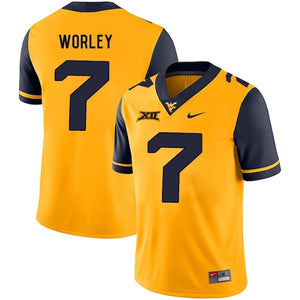 Daryl Worley West Virginia Mountaineers Football Jersey - Yellow