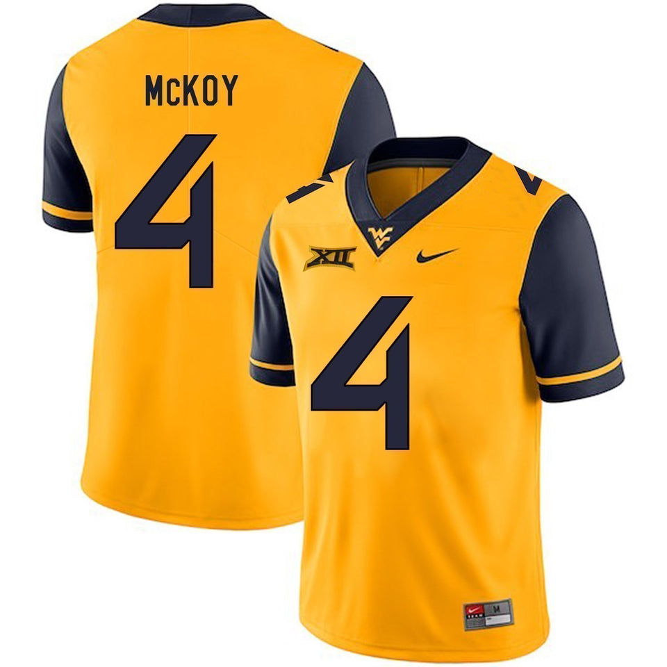 Kennedy McKoy West Virginia Mountaineers Football Jersey - Yellow