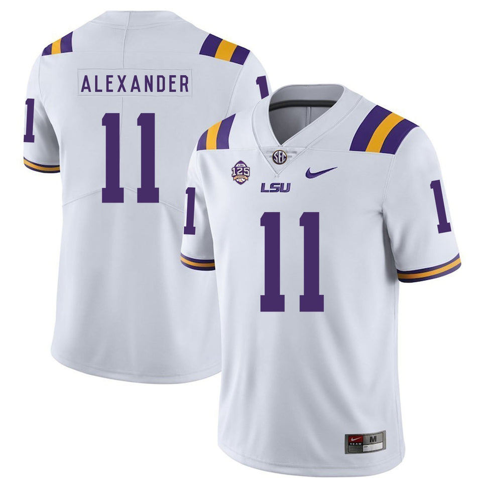 Terrence Alexander LSU Tigers Football Jersey - White