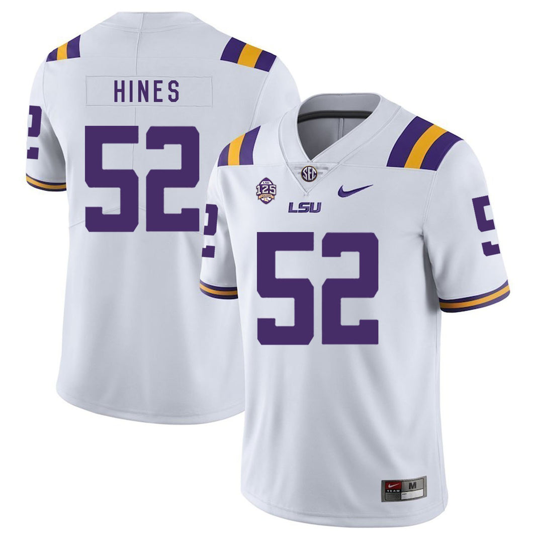 Chasen Hines LSU Tigers Football Jersey - White