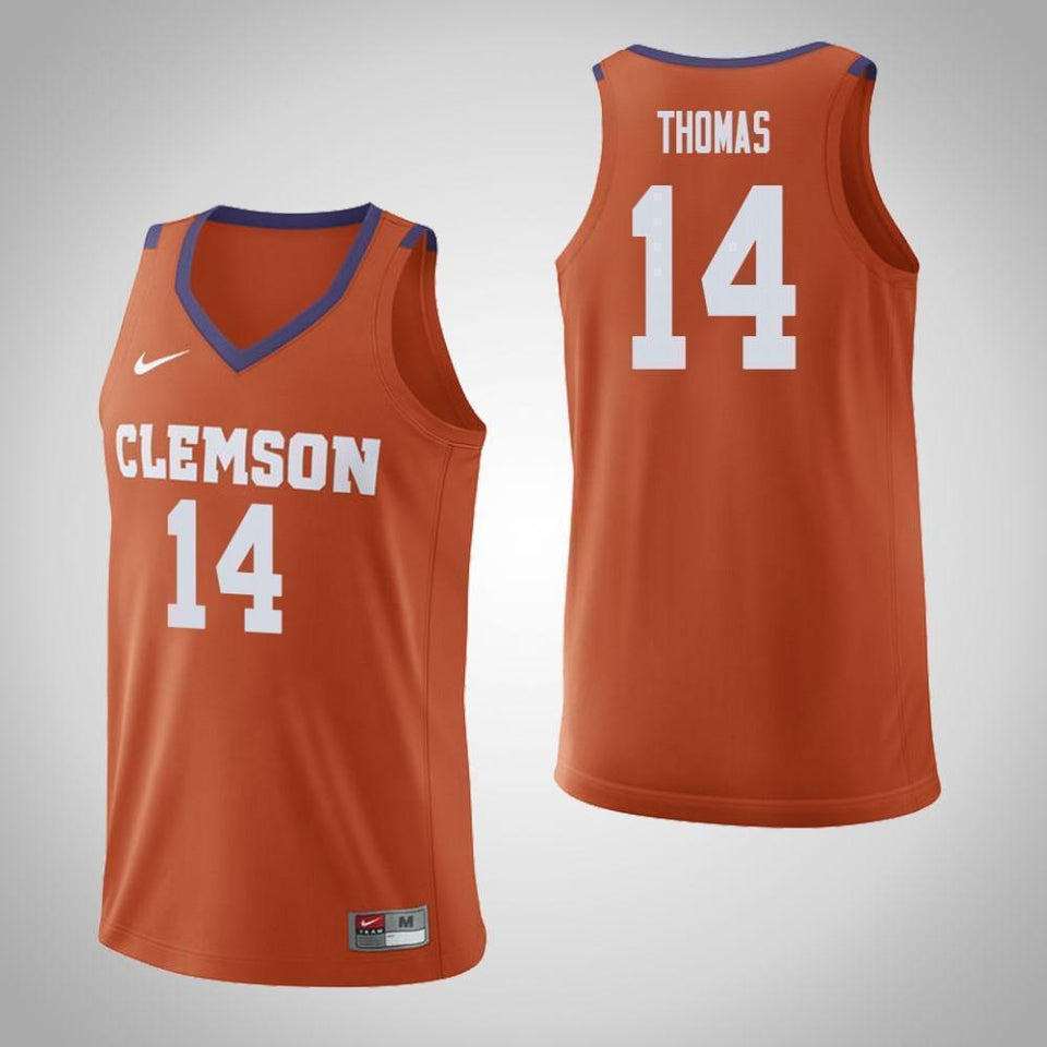 Elijah Thomas Clemson Tigers Basketball Jersey
