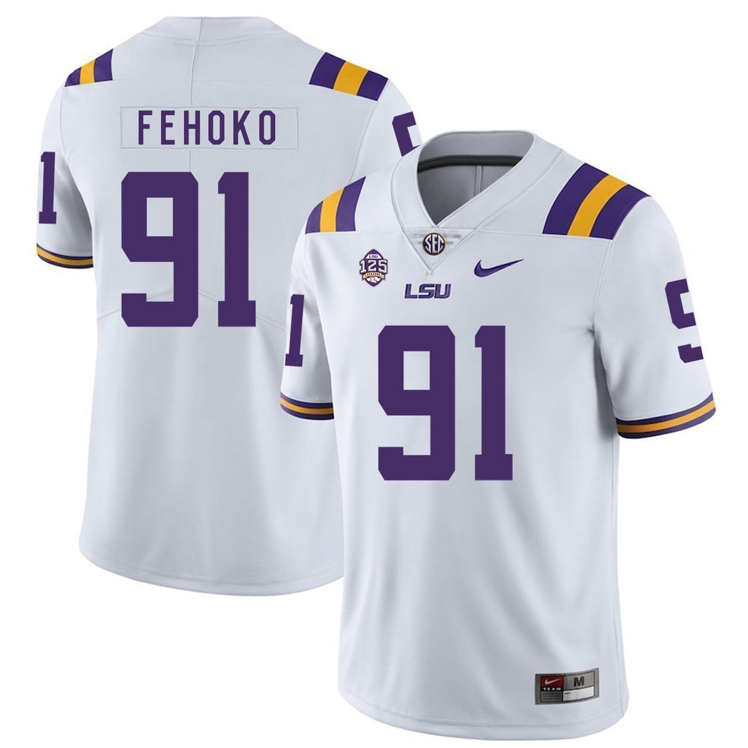 Beriden Fehoko LSU Tigers Football Jersey - White