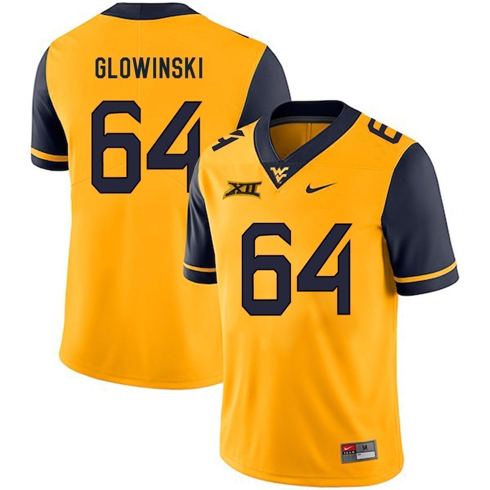 Mark Glowinski West Virginia Mountaineers Football Jersey - Yellow
