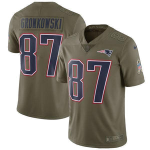 Rob Gronkowski New England Patriots Salute To Service Limited Jersey - Olive