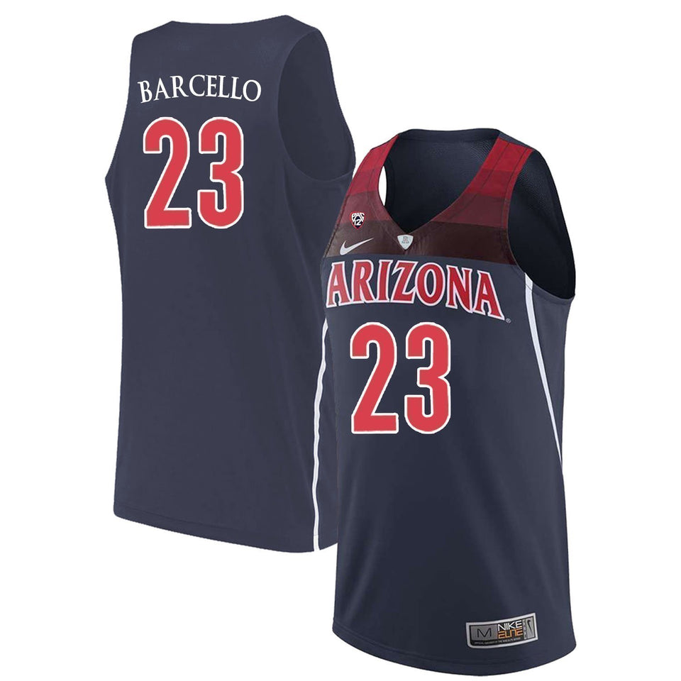 Alex Barcello Arizona Wildcats Basketball Jersey-Navy