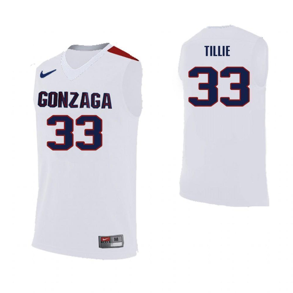 Killian Tillie Gonzaga Bulldogs Basketball Jersey-White