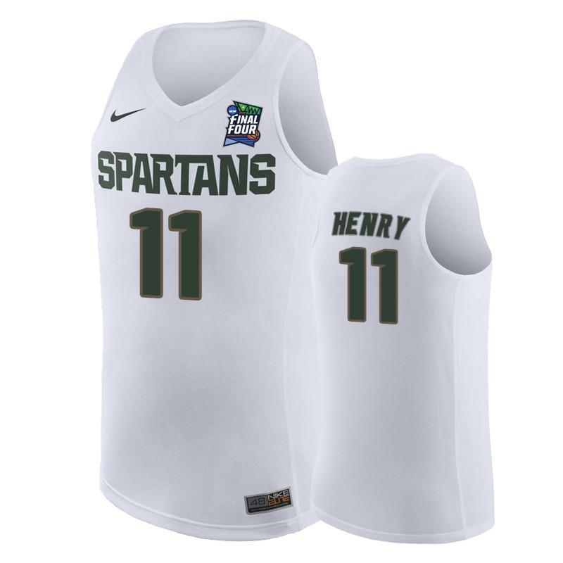 Aaron Henry Michigan State Spartans 2019 Final Four Basketball Jersey - White