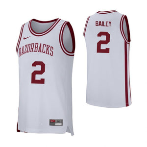 Adrio Bailey Arkansas Razorbacks Basketball Jersey - White