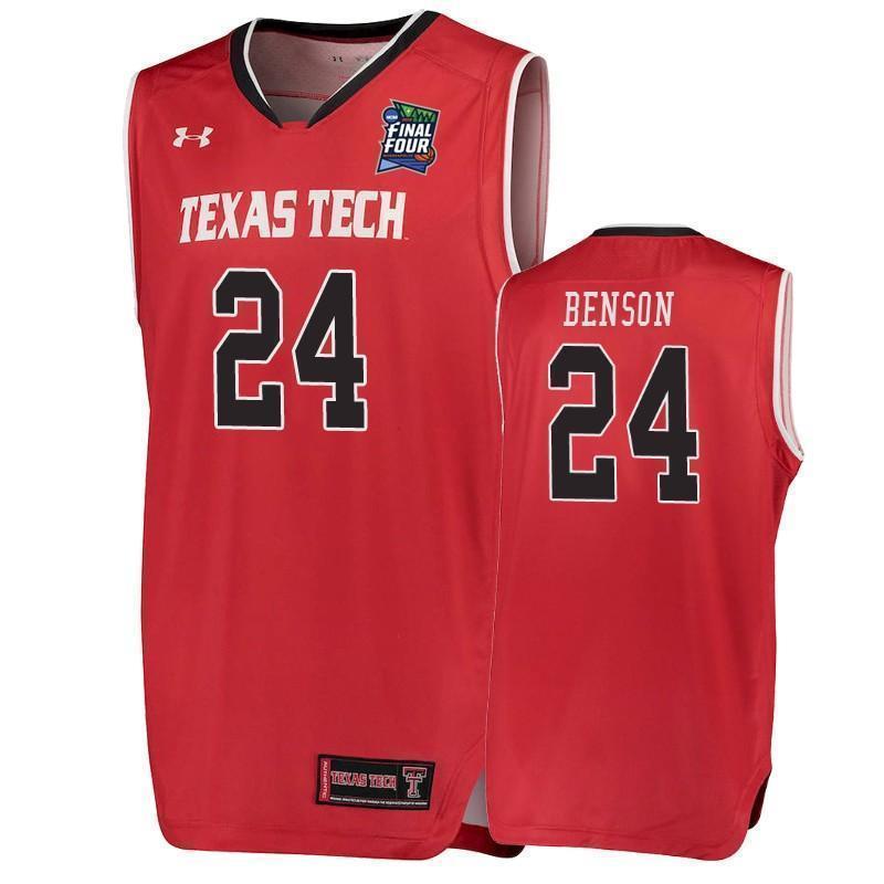 Avery Benson Texas Tech Red Raiders 2019 Final Four Basketball Jersey - Red
