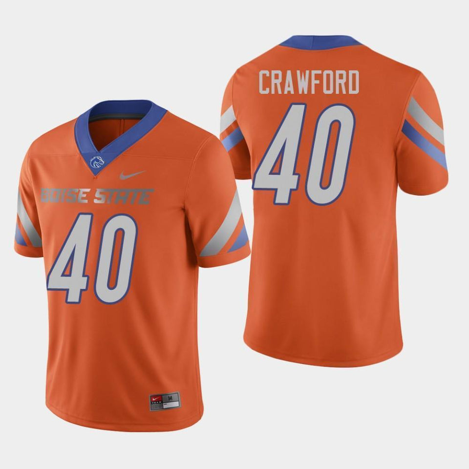 Tyrone Crawford Boise State Broncos Football Jersey - Orange