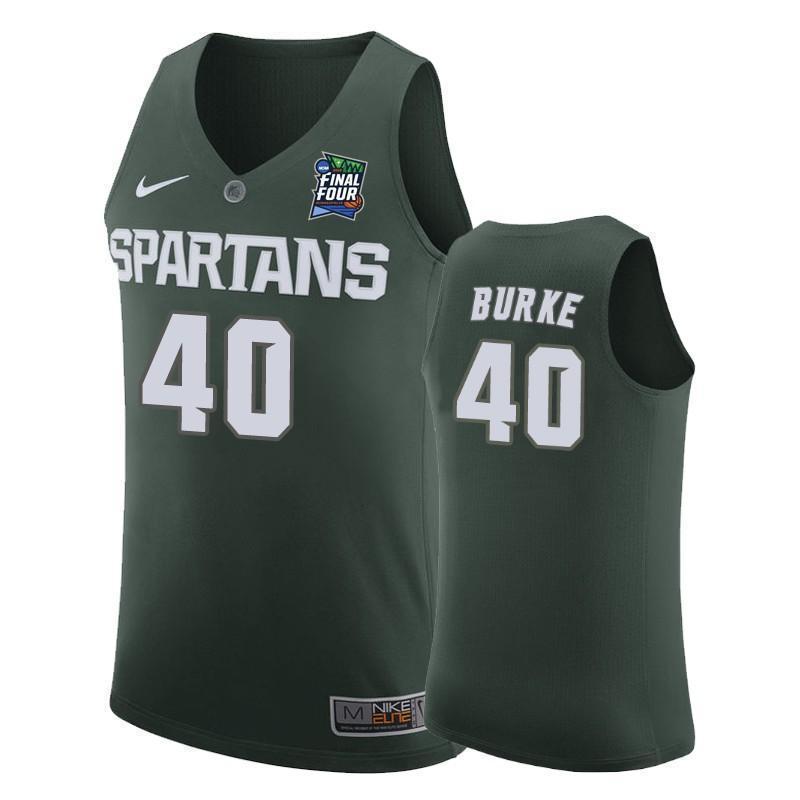 Braden Burke Michigan State Spartans 2019 Final Four Basketball Jersey - Green