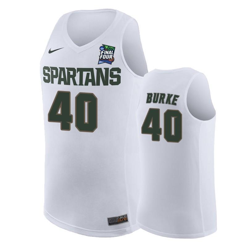 Braden Burke Michigan State Spartans 2019 Final Four Basketball Jersey - White