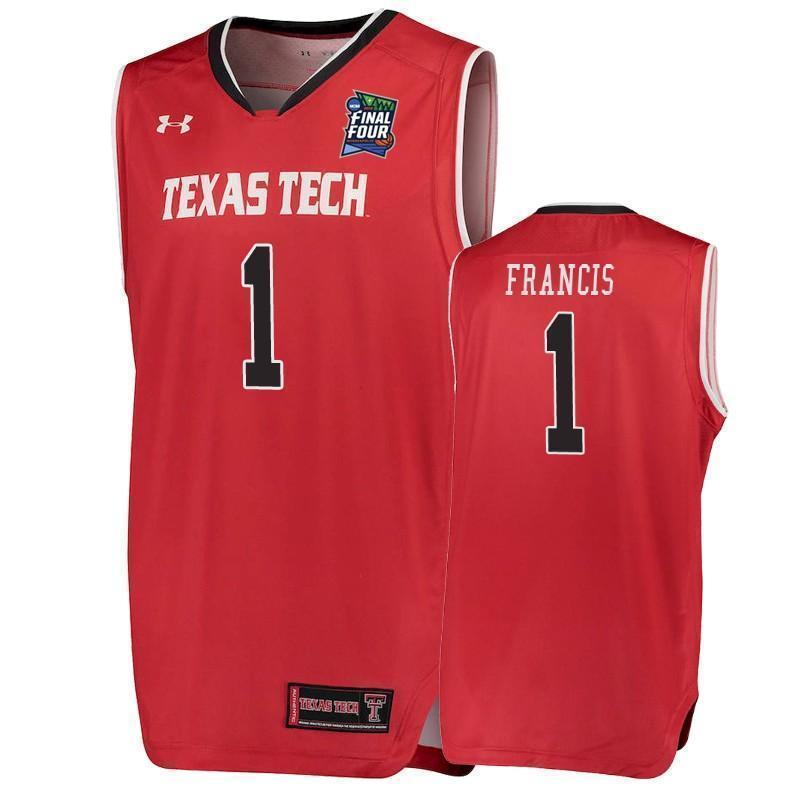 Brandone Francis Texas Tech Red Raiders 2019 Final Four Basketball Jersey - Red