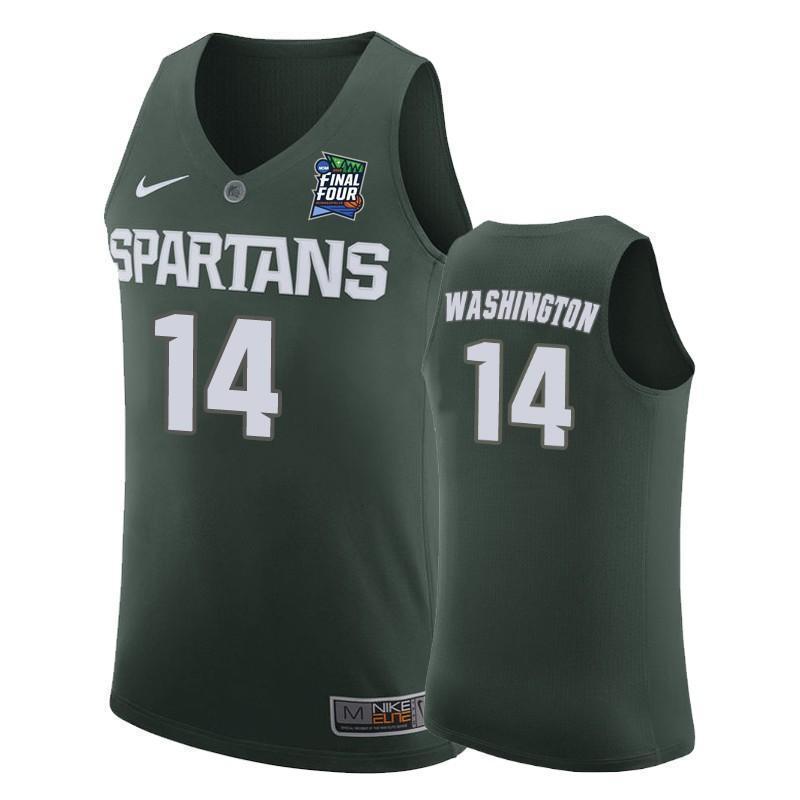 Brock Washington Michigan State Spartans 2019 Final Four Basketball Jersey - Green