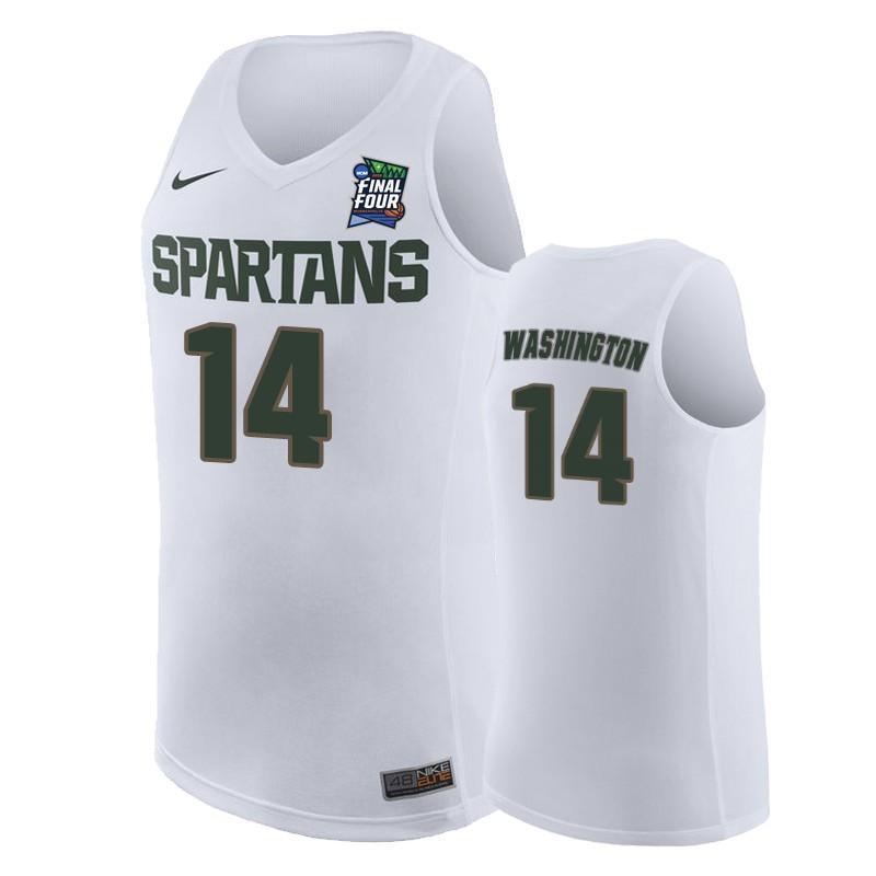 Brock Washington Michigan State Spartans 2019 Final Four Basketball Jersey - White