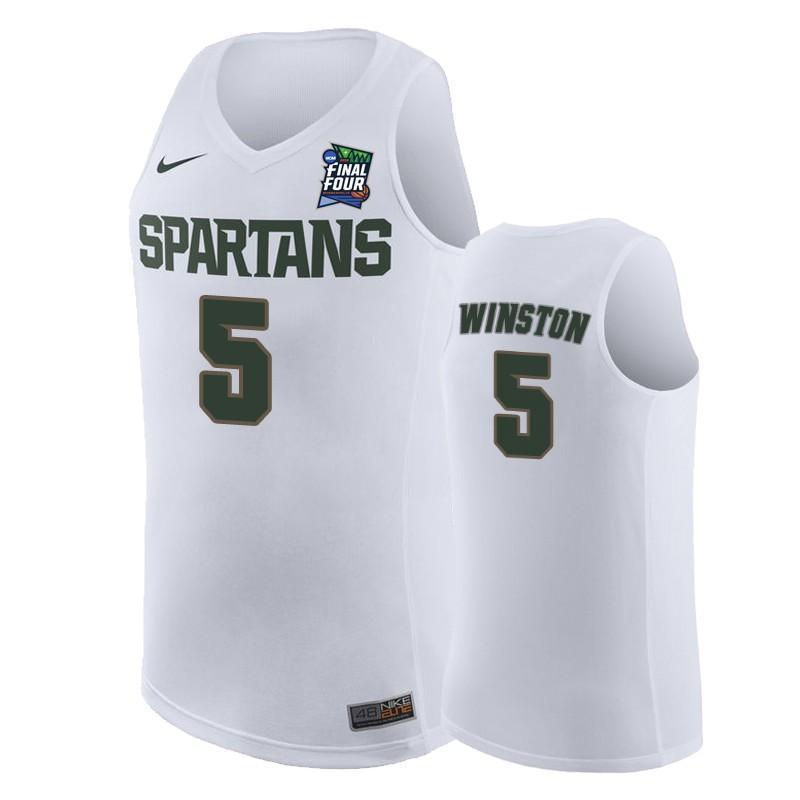 Cassius Winston Michigan State Spartans 2019 Final Four Basketball Jersey - White
