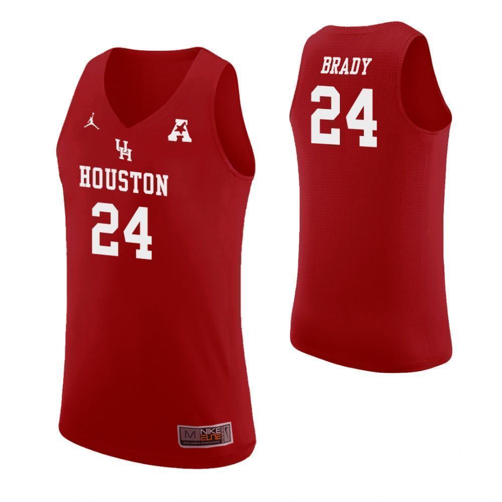 Breaon Brady Houston Cougars Basketball Jersey - Red