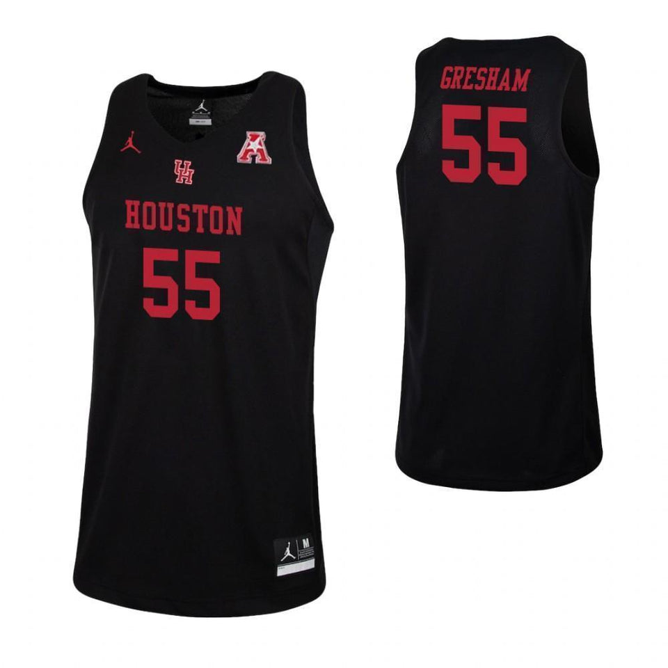 Brison Gresham Houston Cougars Basketball Jersey - Black