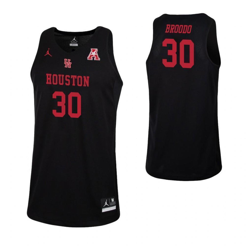 Caleb Broodo Houston Cougars Basketball Jersey - Black