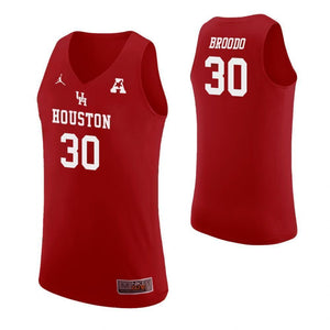 Caleb Broodo Houston Cougars Basketball Jersey - Red