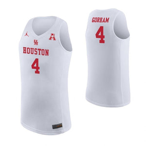 Justin Gorham Houston Cougars Basketball Jersey - White