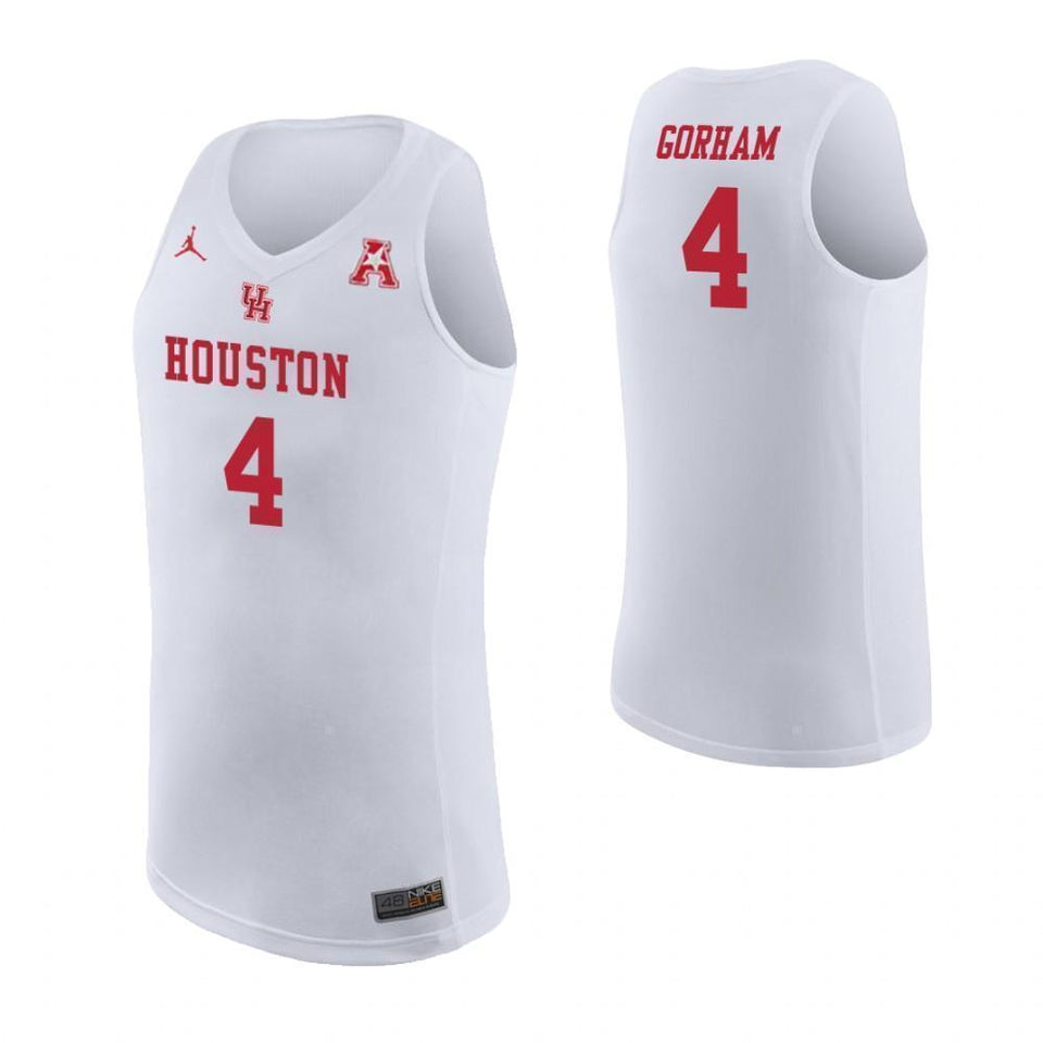 Justin Gorham Houston Cougars Basketball Jersey - White