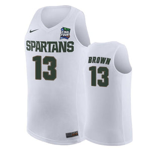 Gabe Brown Michigan State Spartans 2019 Final Four Basketball Jersey - White