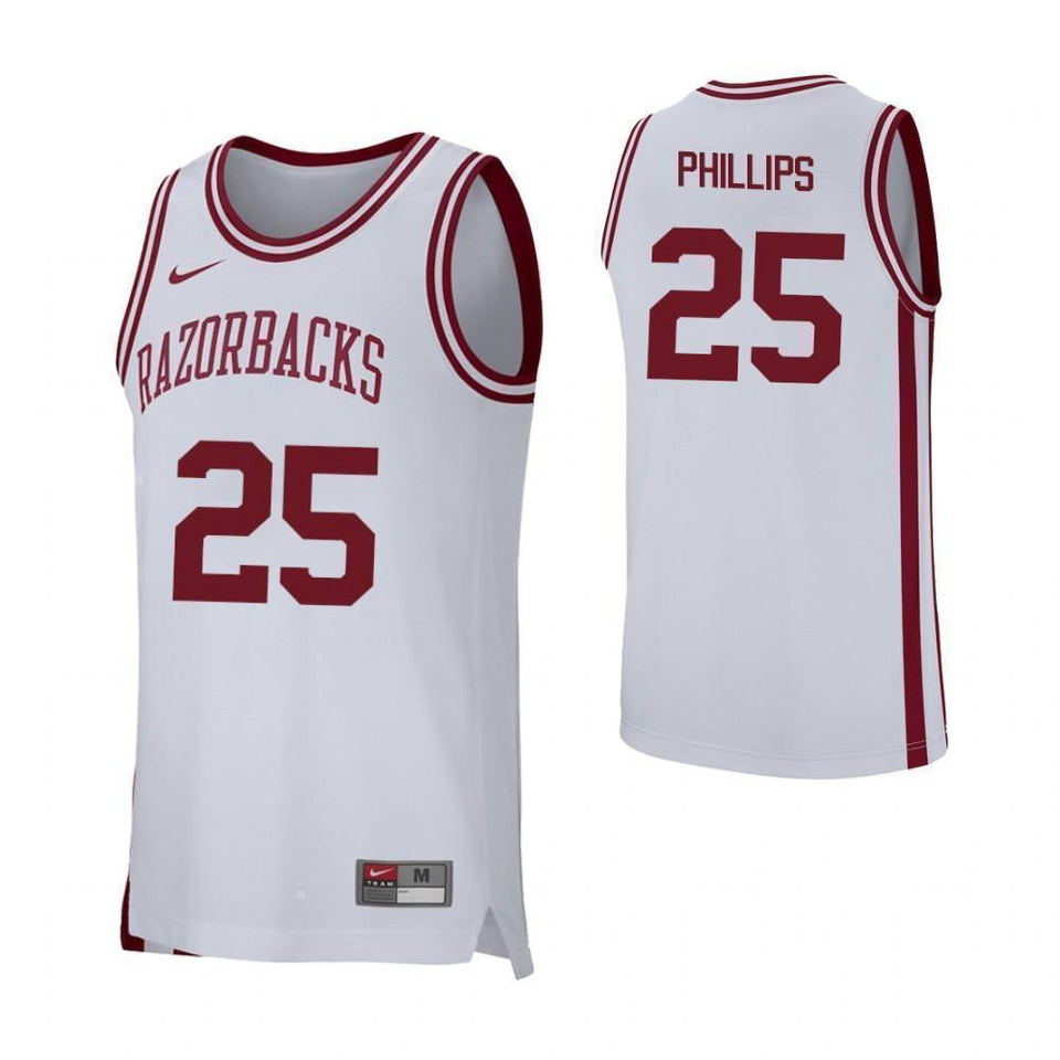 Jordan Phillips Arkansas Razorbacks Basketball Jersey - White