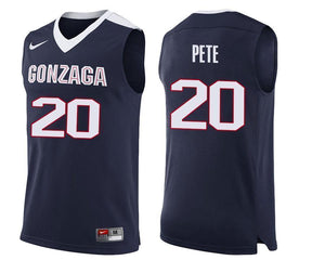 Brian Pete Gonzaga Bulldogs Basketball Jersey-Navy