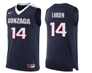 Jacob Larsen Gonzaga Bulldogs Basketball Jersey-Navy