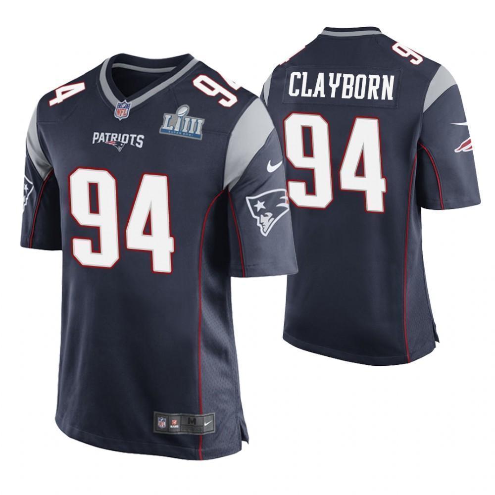 Adrian Clayborn New England Patriots Super Bowl LIII Game Jersey