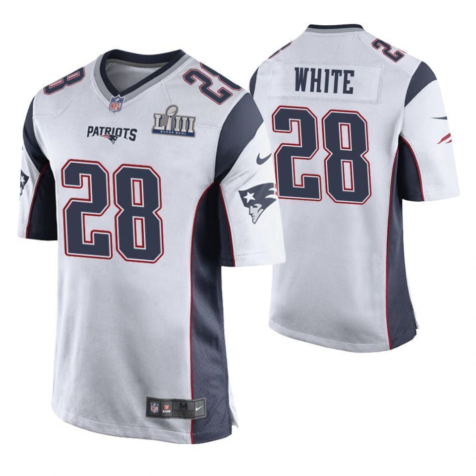 James White New England Patriots Super Bowl LIII Game Jersey