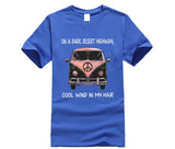 Volkswagen hippie car on the dark desert highway cool wind in my hair T shirt