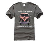 Volkswagen hippie car on the dark desert highway cool wind in my hair T shirt