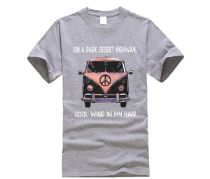 Volkswagen hippie car on the dark desert highway cool wind in my hair T shirt