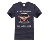 Volkswagen hippie car on the dark desert highway cool wind in my hair T shirt