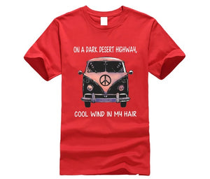 Volkswagen hippie car on the dark desert highway cool wind in my hair T shirt