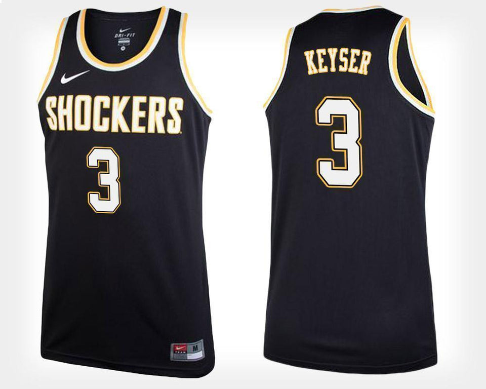 C.J. Keyser Wichita State Shockers Basketball Jersey-Black