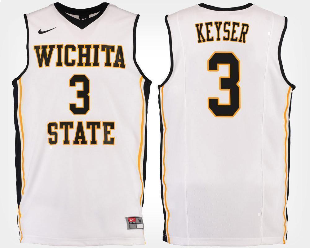 C.J. Keyser Wichita State Shockers Basketball Jersey-White