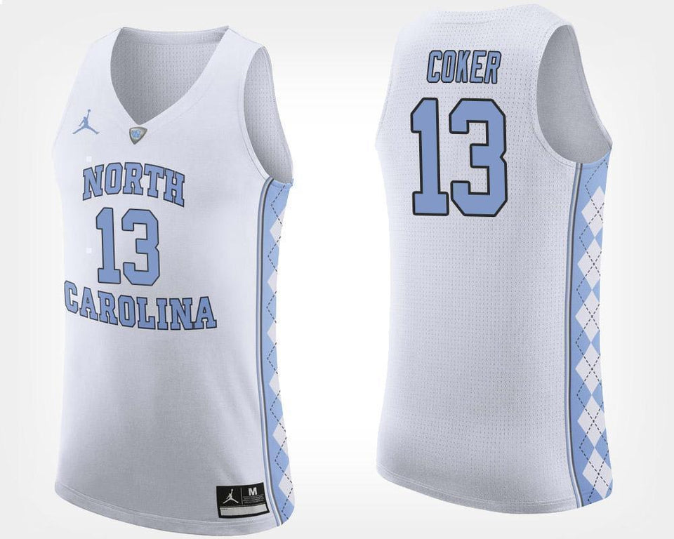 Kanler Coker North Carolina Basketball Jersey - White