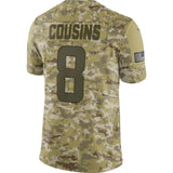 Kirk Cousins Minnesota Vikings Game Jersey Camo