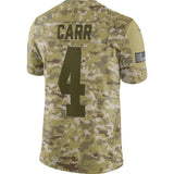 Derek Carr Oakland Raiders Game Jersey Camo