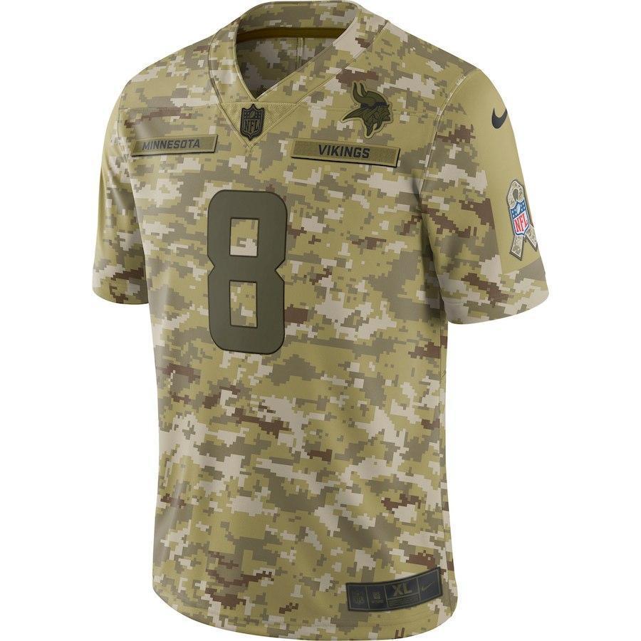 Kirk Cousins Minnesota Vikings Game Jersey Camo