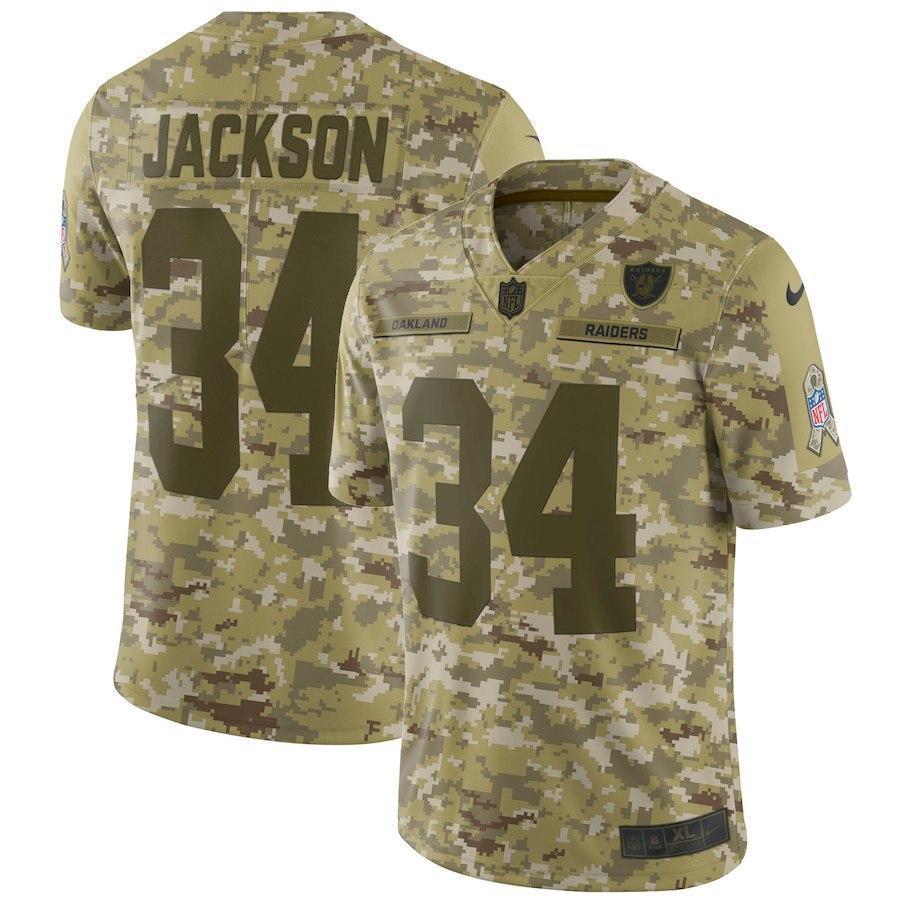 Bo Jackson Oakland Raiders Game Jersey Camo
